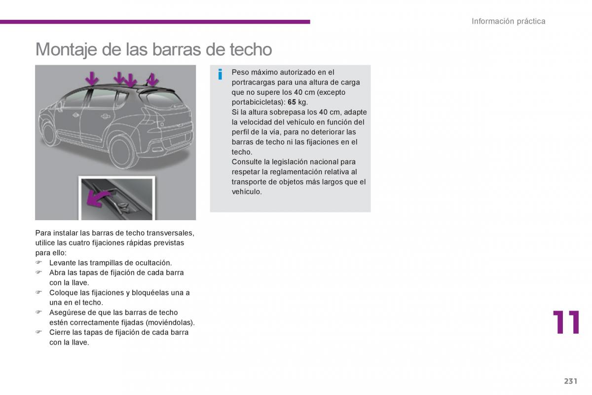 Peugeot 3008 Hybrid manual del propietario / page 233