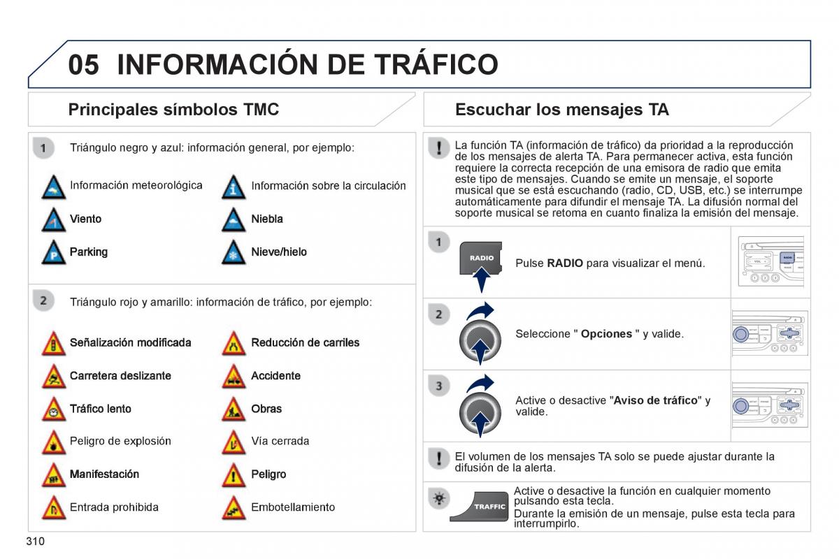 Peugeot 3008 Hybrid manual del propietario / page 312