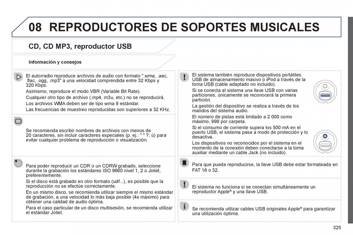 Peugeot 3008 Hybrid manual del propietario / page 327