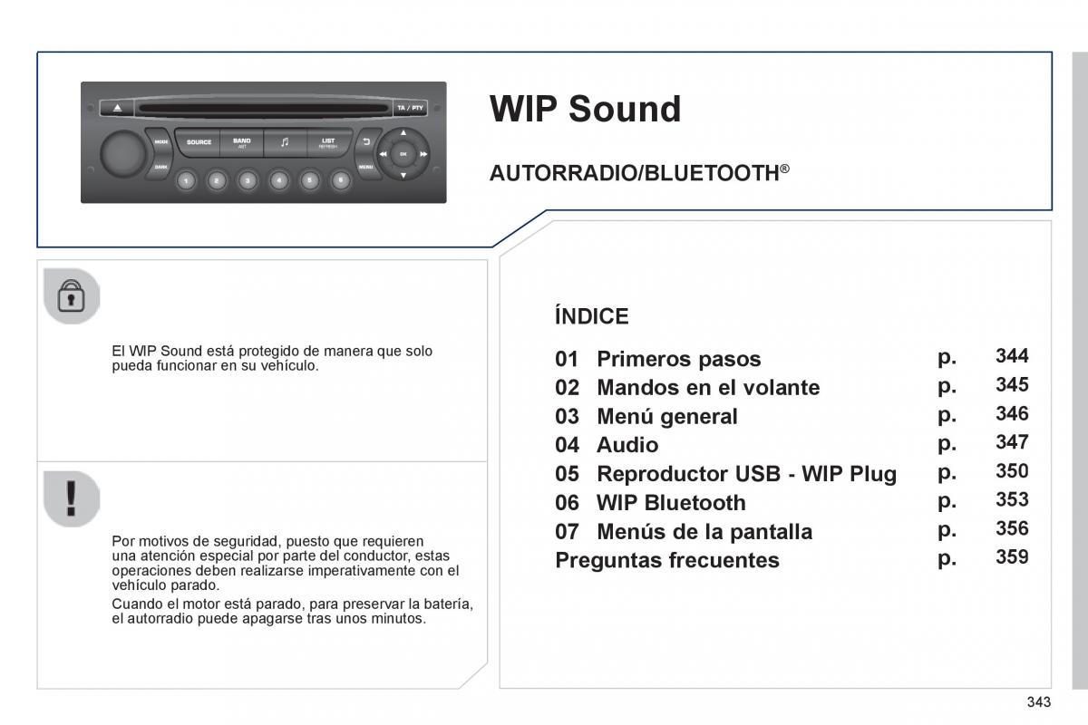 Peugeot 3008 Hybrid manual del propietario / page 345