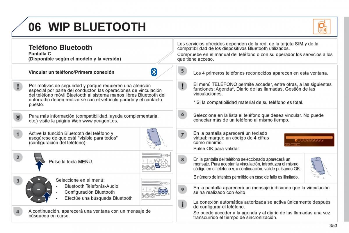 Peugeot 3008 Hybrid manual del propietario / page 355