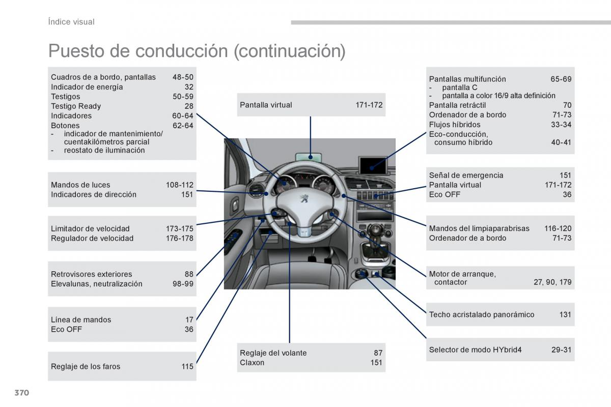 Peugeot 3008 Hybrid manual del propietario / page 372