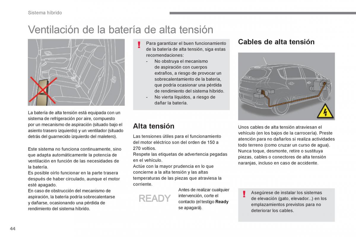 Peugeot 3008 Hybrid manual del propietario / page 46