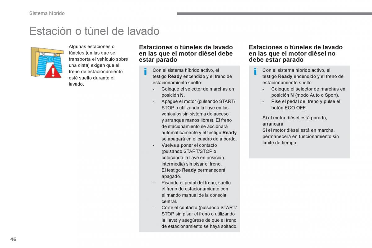 Peugeot 3008 Hybrid manual del propietario / page 48