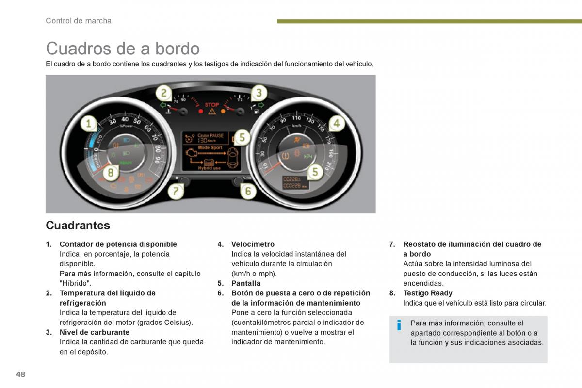 Peugeot 3008 Hybrid manual del propietario / page 50