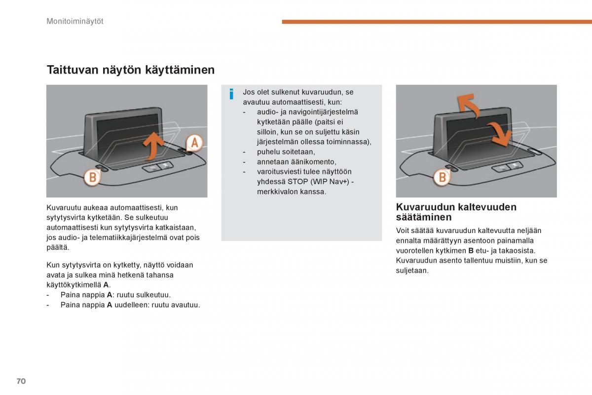 Peugeot 3008 Hybrid omistajan kasikirja / page 72