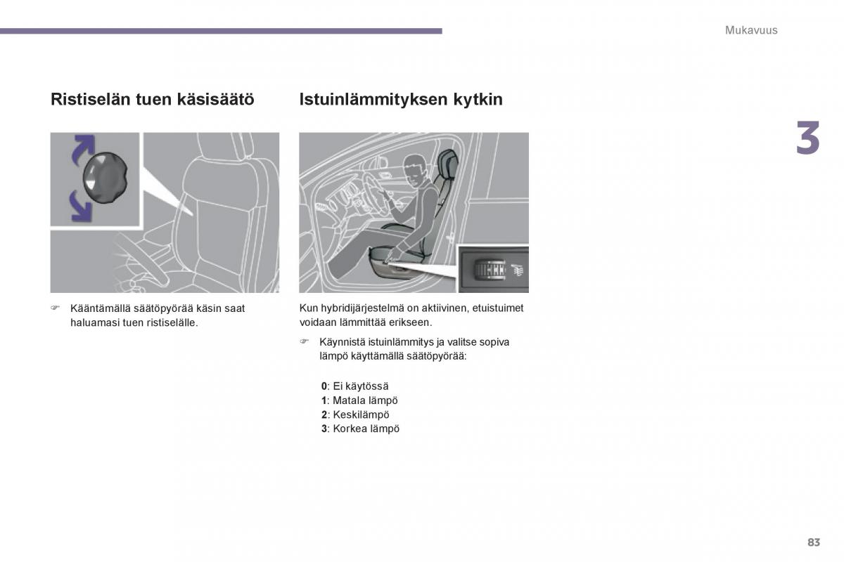 Peugeot 3008 Hybrid omistajan kasikirja / page 85