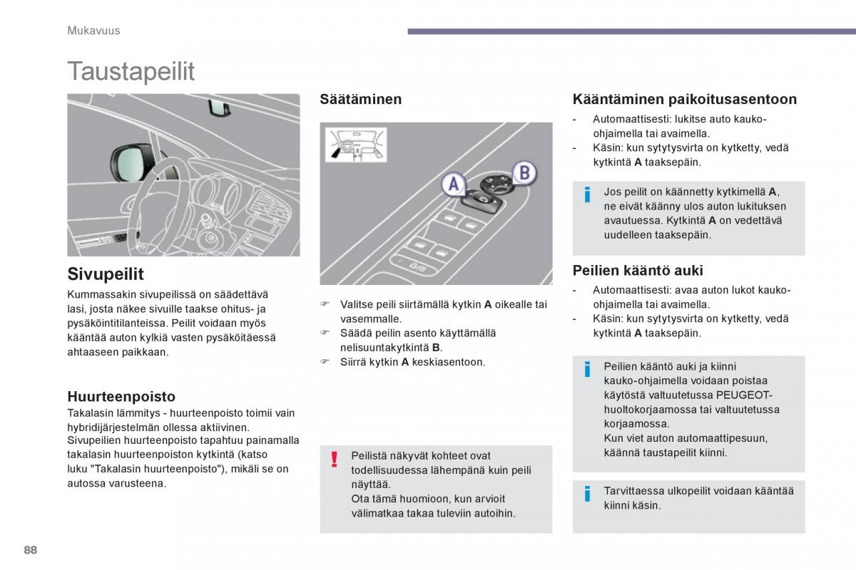 Peugeot 3008 Hybrid omistajan kasikirja / page 90