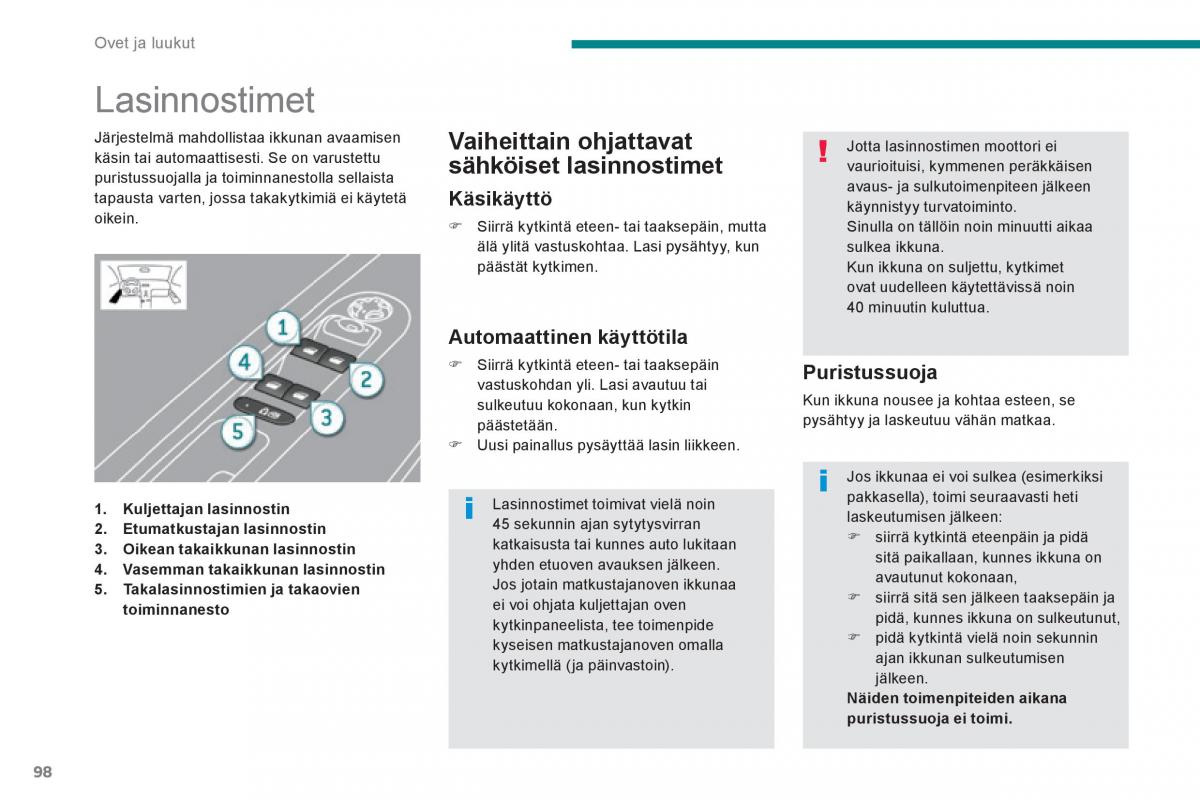 Peugeot 3008 Hybrid omistajan kasikirja / page 100