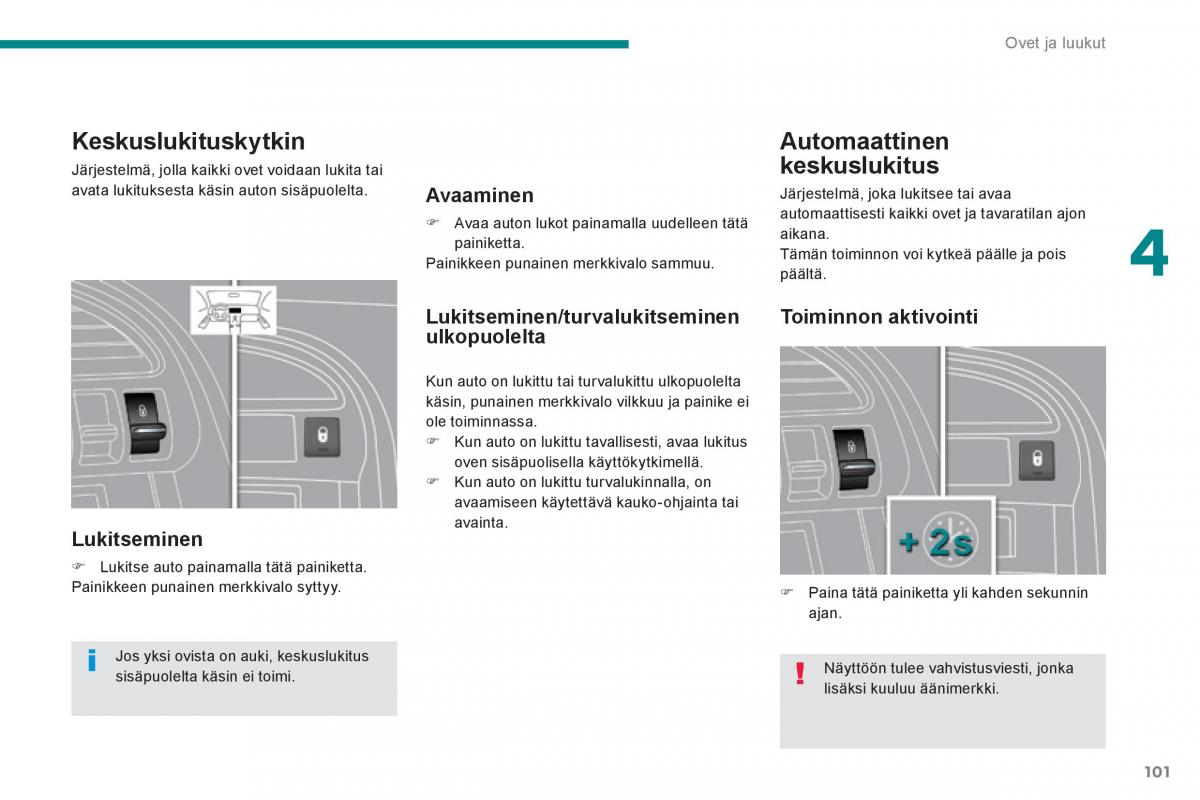 Peugeot 3008 Hybrid omistajan kasikirja / page 103