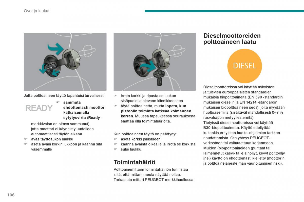 Peugeot 3008 Hybrid omistajan kasikirja / page 108