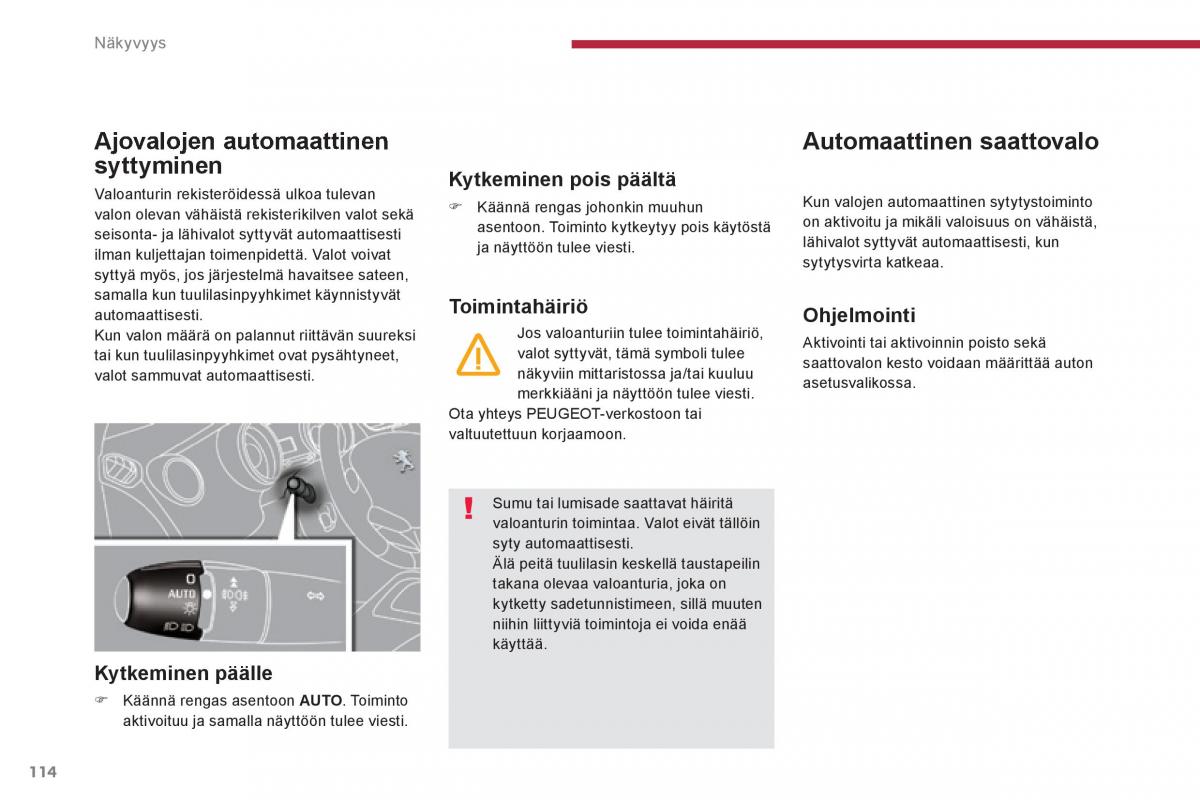 Peugeot 3008 Hybrid omistajan kasikirja / page 116