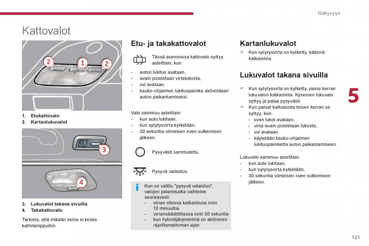 Peugeot 3008 Hybrid omistajan kasikirja / page 123