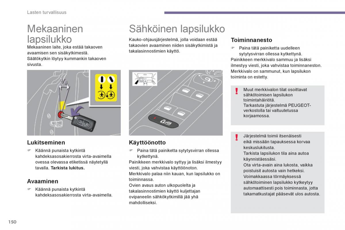 Peugeot 3008 Hybrid omistajan kasikirja / page 152