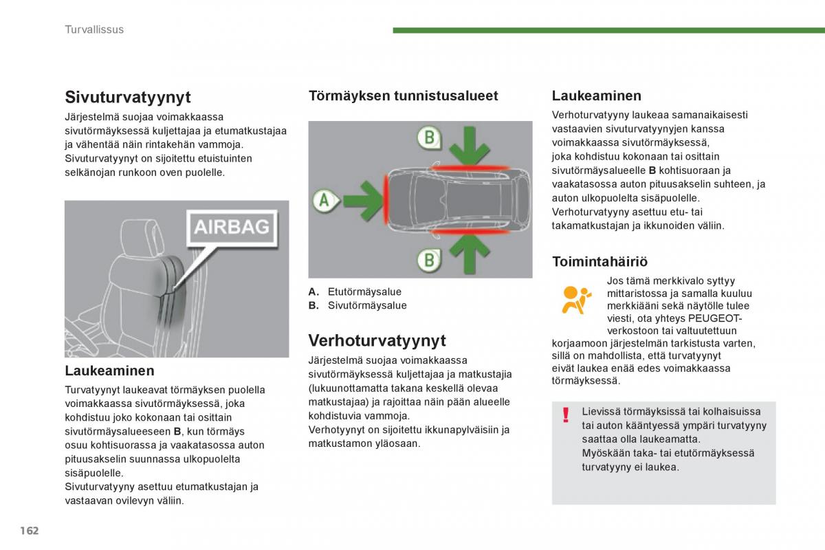 Peugeot 3008 Hybrid omistajan kasikirja / page 164