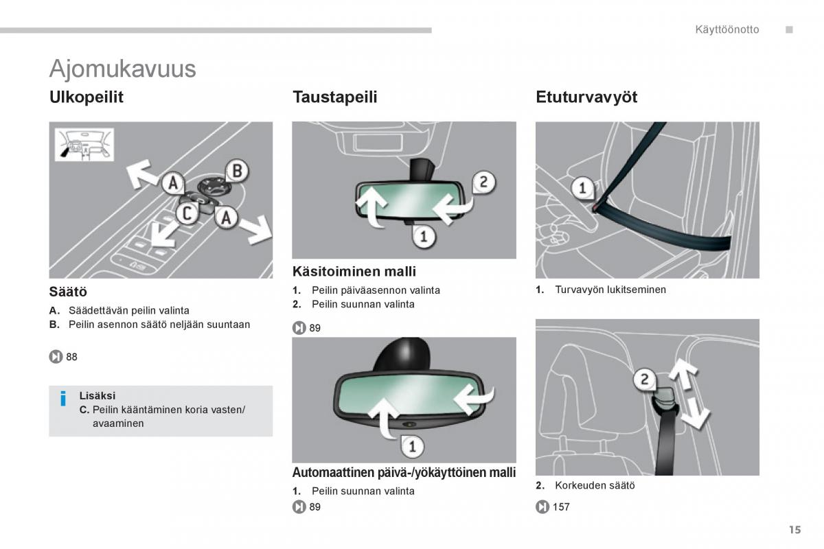 Peugeot 3008 Hybrid omistajan kasikirja / page 17