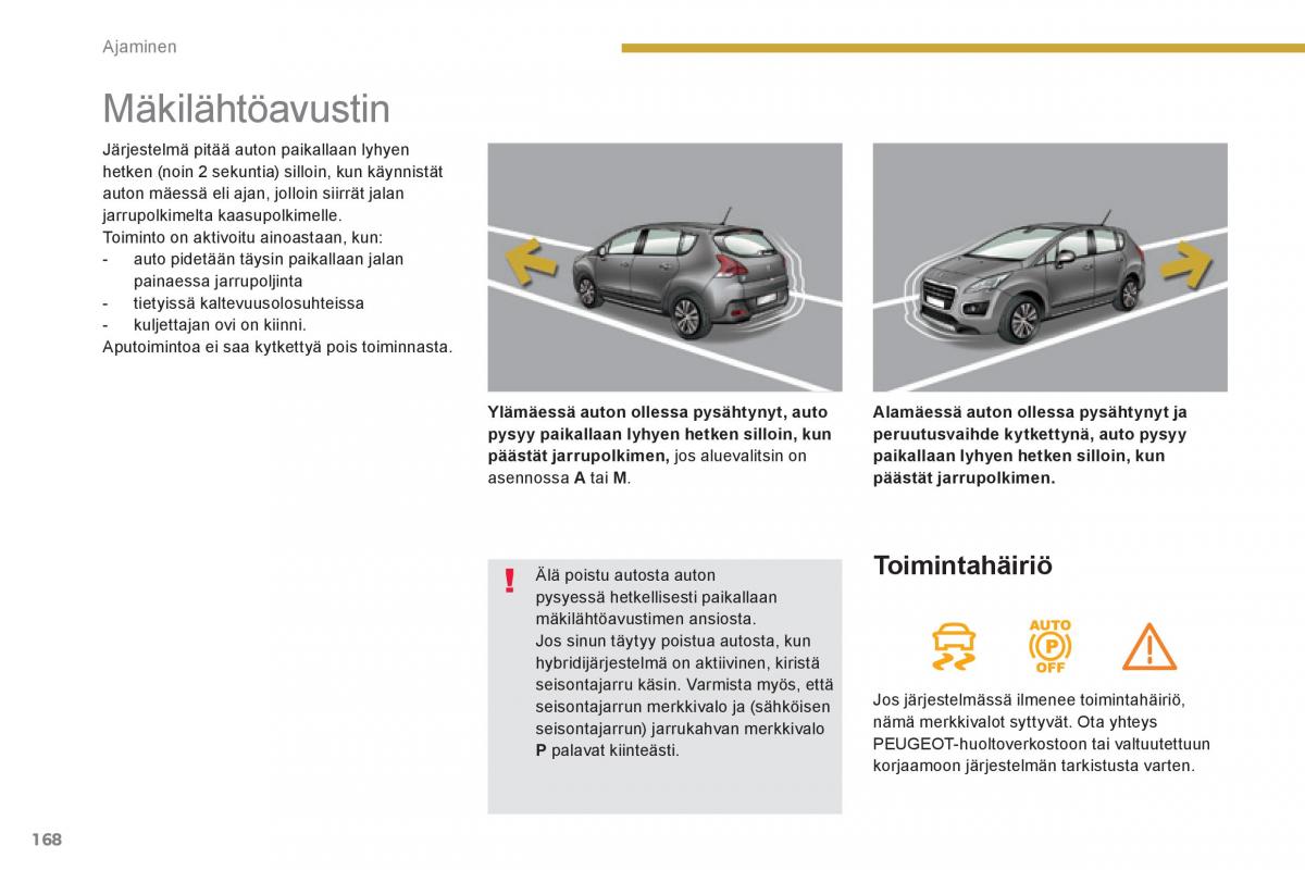 Peugeot 3008 Hybrid omistajan kasikirja / page 170