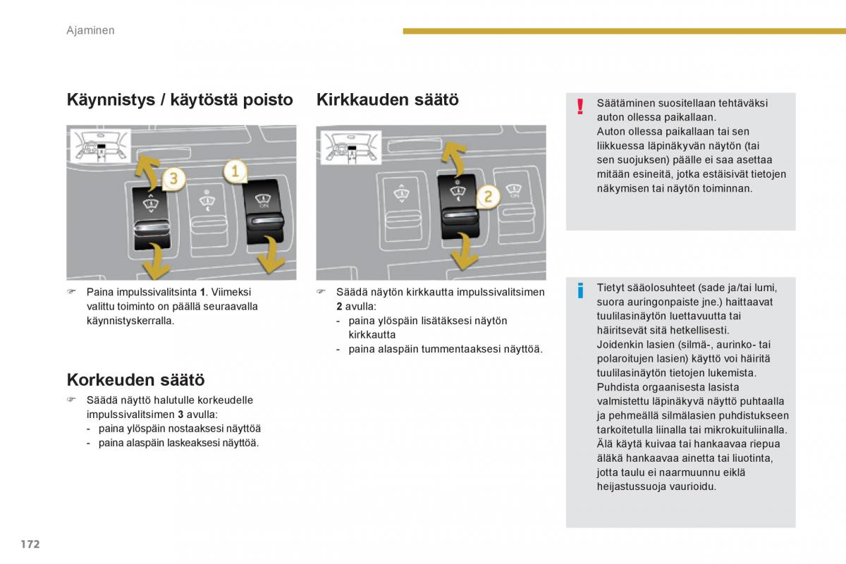 Peugeot 3008 Hybrid omistajan kasikirja / page 174