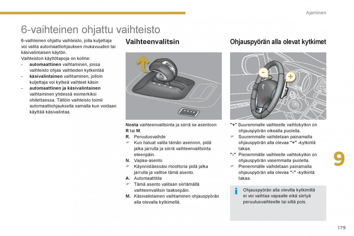 Peugeot 3008 Hybrid omistajan kasikirja / page 181