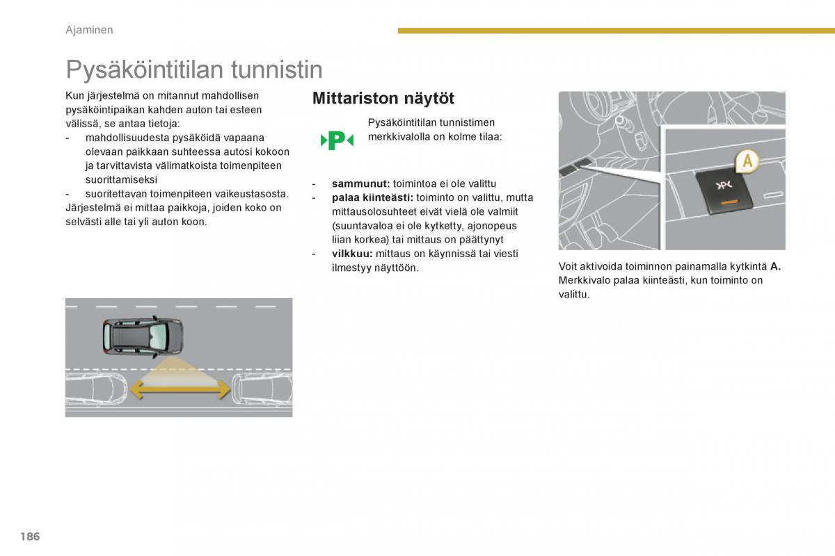 Peugeot 3008 Hybrid omistajan kasikirja / page 188