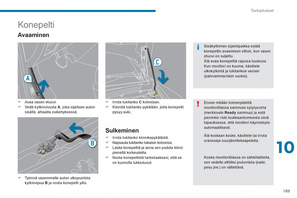 Peugeot 3008 Hybrid omistajan kasikirja / page 191