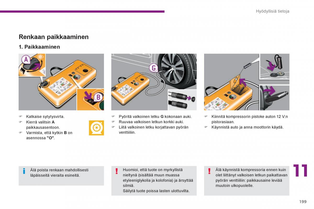 Peugeot 3008 Hybrid omistajan kasikirja / page 201