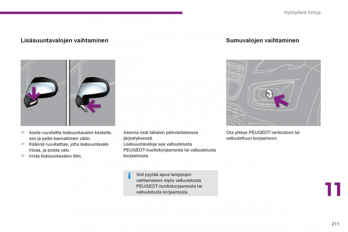 Peugeot 3008 Hybrid omistajan kasikirja / page 213