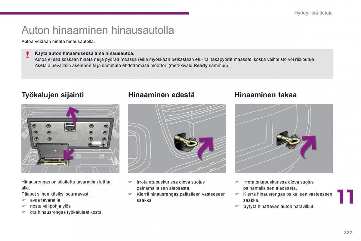 Peugeot 3008 Hybrid omistajan kasikirja / page 229