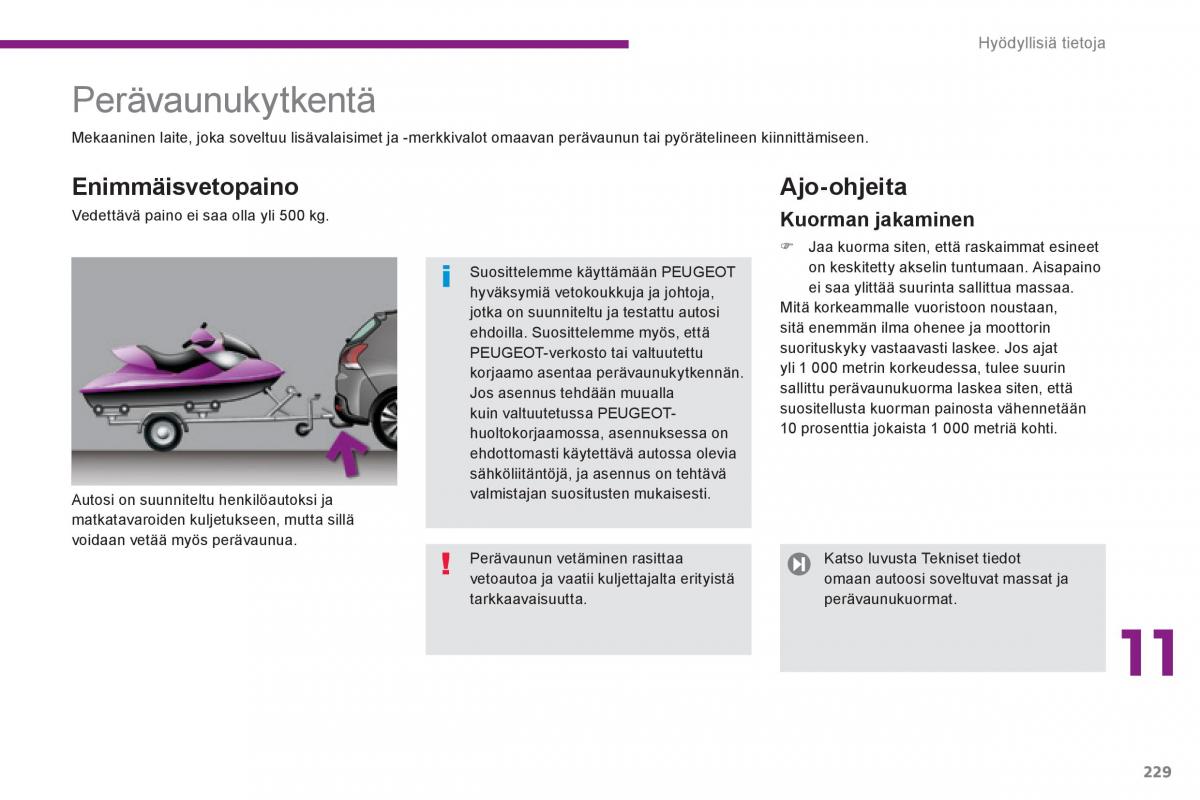 Peugeot 3008 Hybrid omistajan kasikirja / page 231