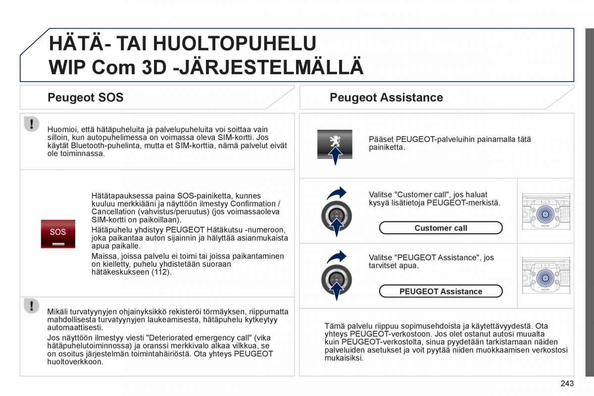 Peugeot 3008 Hybrid omistajan kasikirja / page 245