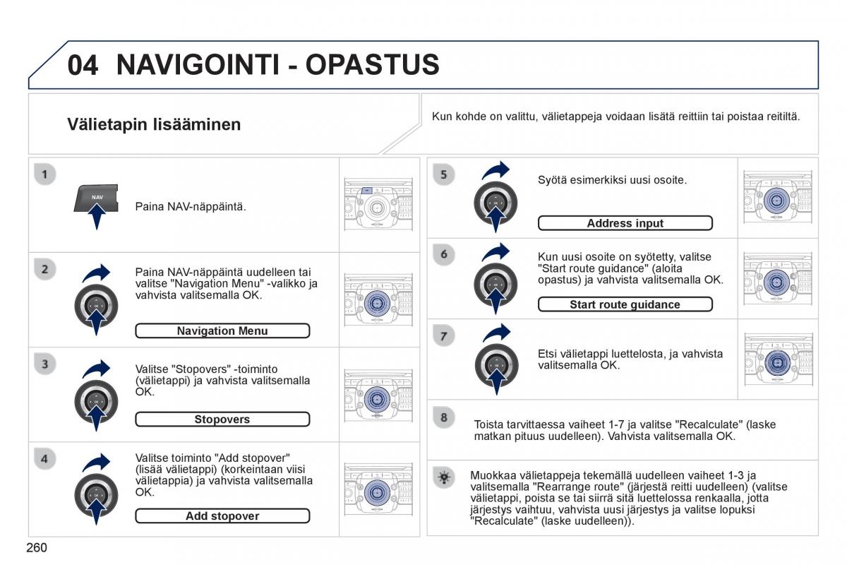 Peugeot 3008 Hybrid omistajan kasikirja / page 262