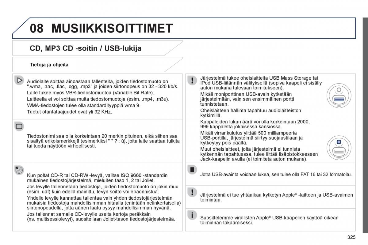 Peugeot 3008 Hybrid omistajan kasikirja / page 327