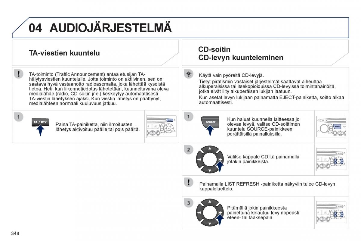 Peugeot 3008 Hybrid omistajan kasikirja / page 350