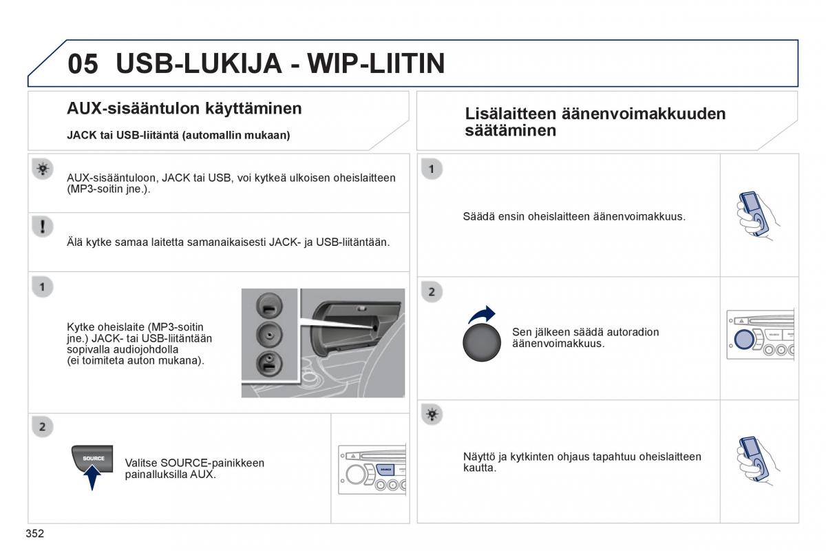 Peugeot 3008 Hybrid omistajan kasikirja / page 354