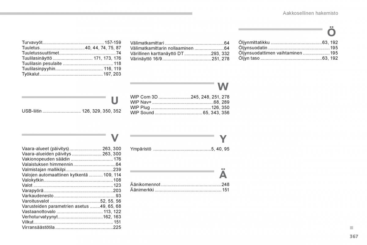 Peugeot 3008 Hybrid omistajan kasikirja / page 369