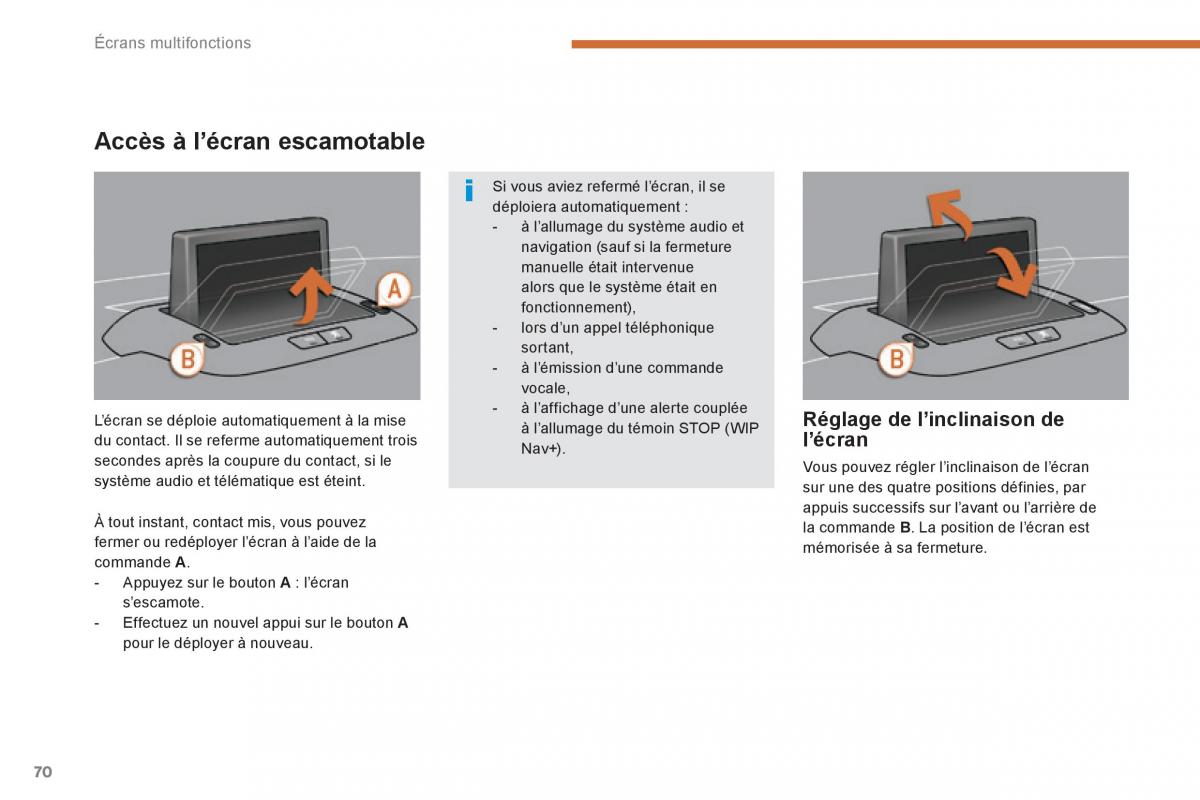 Peugeot 3008 Hybrid manuel du proprietaire / page 72