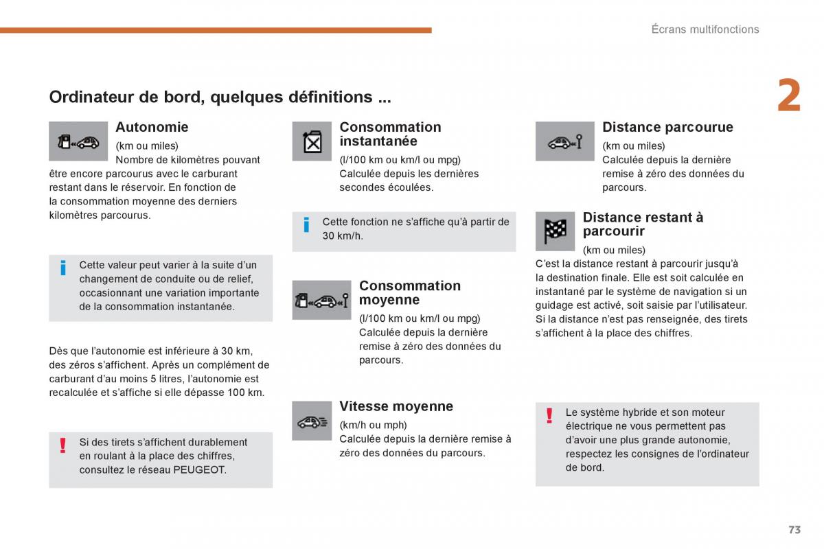 Peugeot 3008 Hybrid manuel du proprietaire / page 75