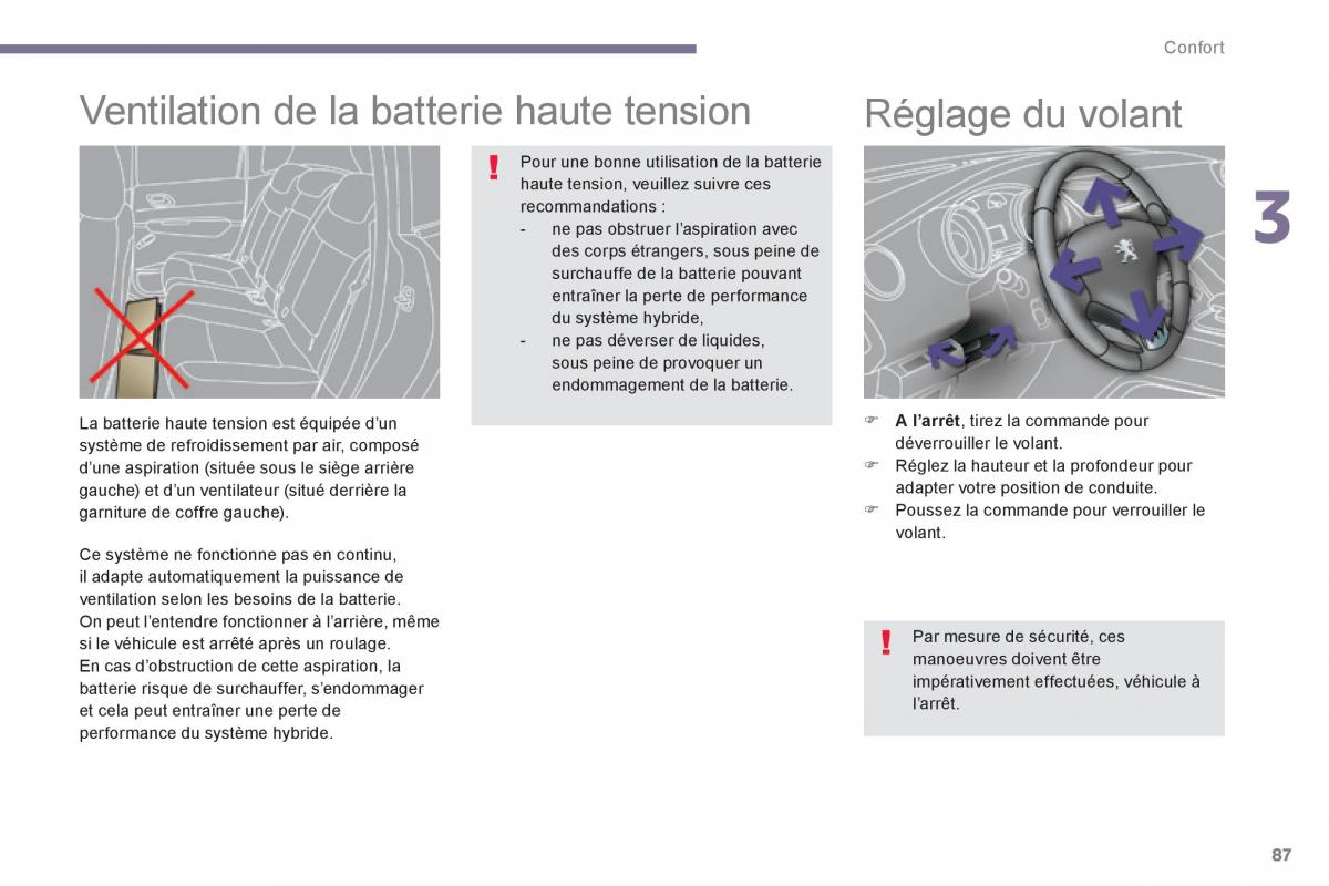 Peugeot 3008 Hybrid manuel du proprietaire / page 89