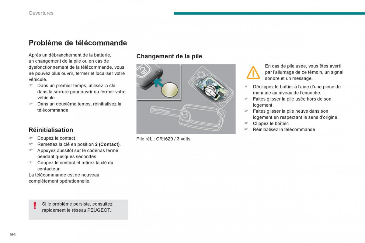 Peugeot 3008 Hybrid manuel du proprietaire / page 96