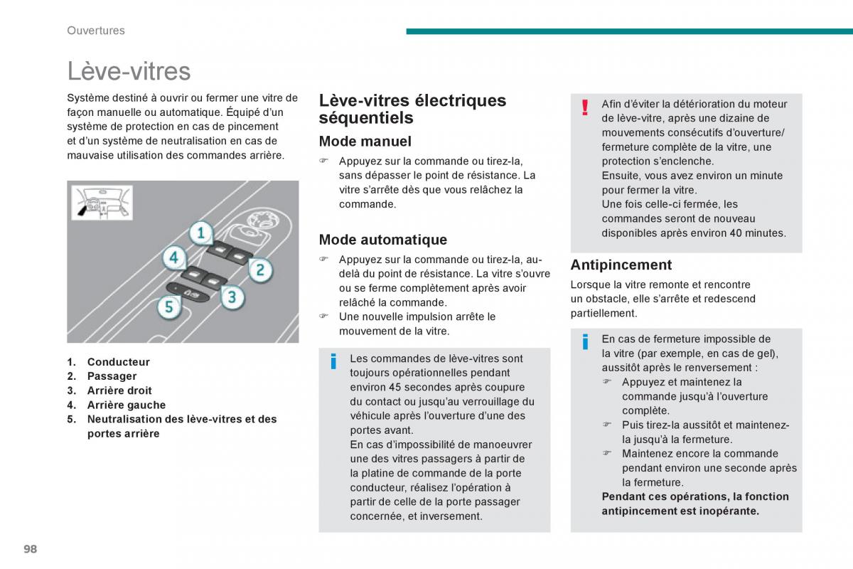 Peugeot 3008 Hybrid manuel du proprietaire / page 100