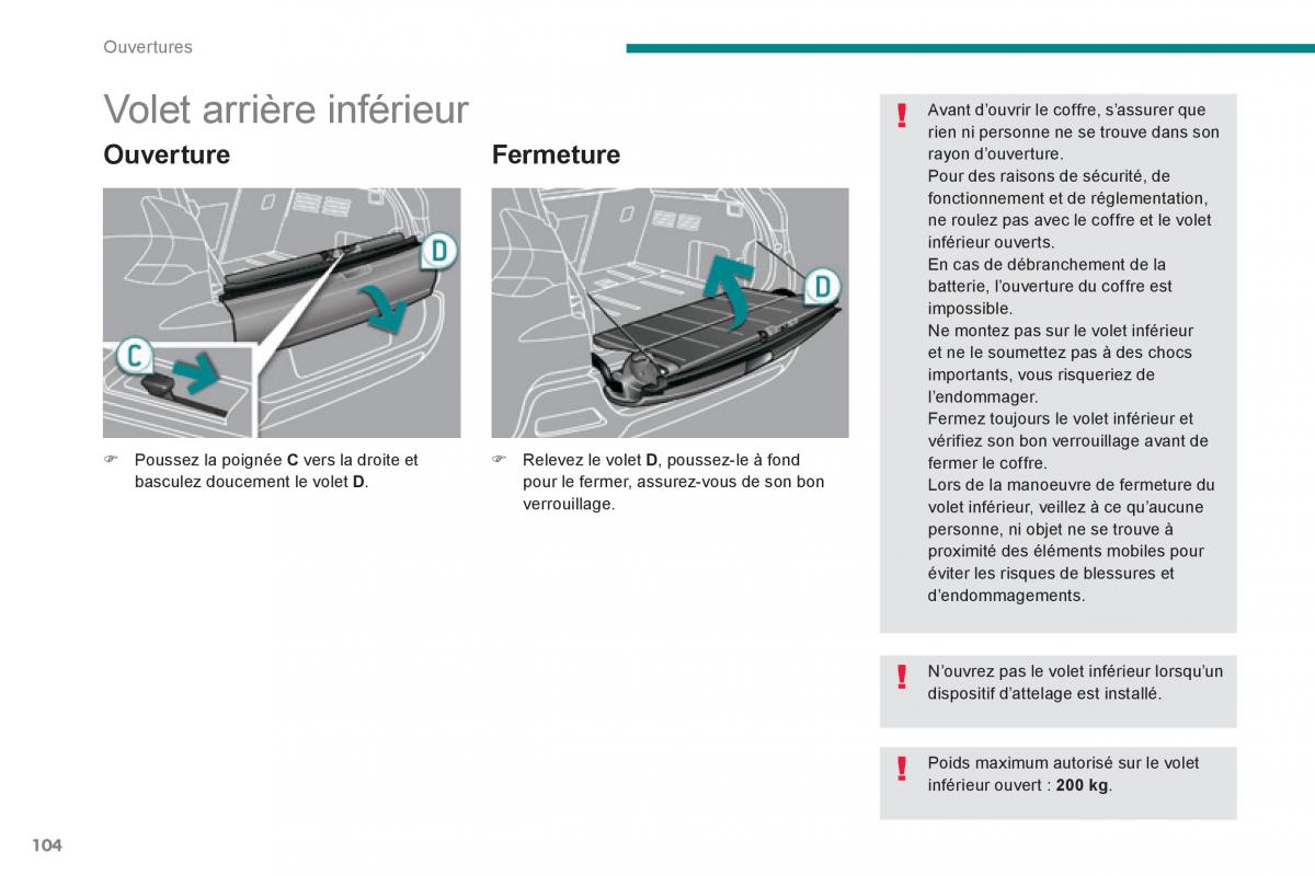 Peugeot 3008 Hybrid manuel du proprietaire / page 106