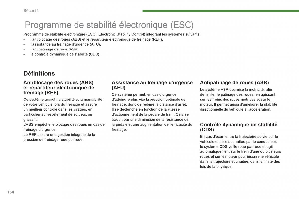 Peugeot 3008 Hybrid manuel du proprietaire / page 156