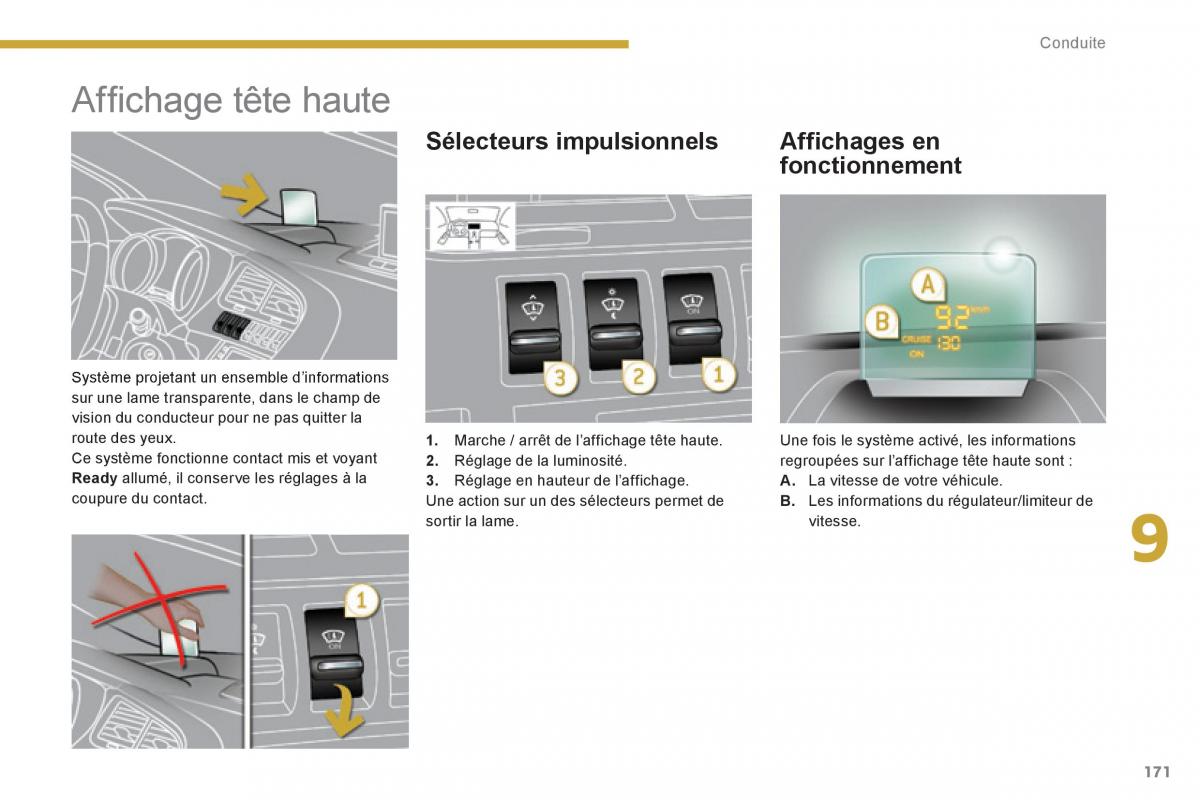 Peugeot 3008 Hybrid manuel du proprietaire / page 173