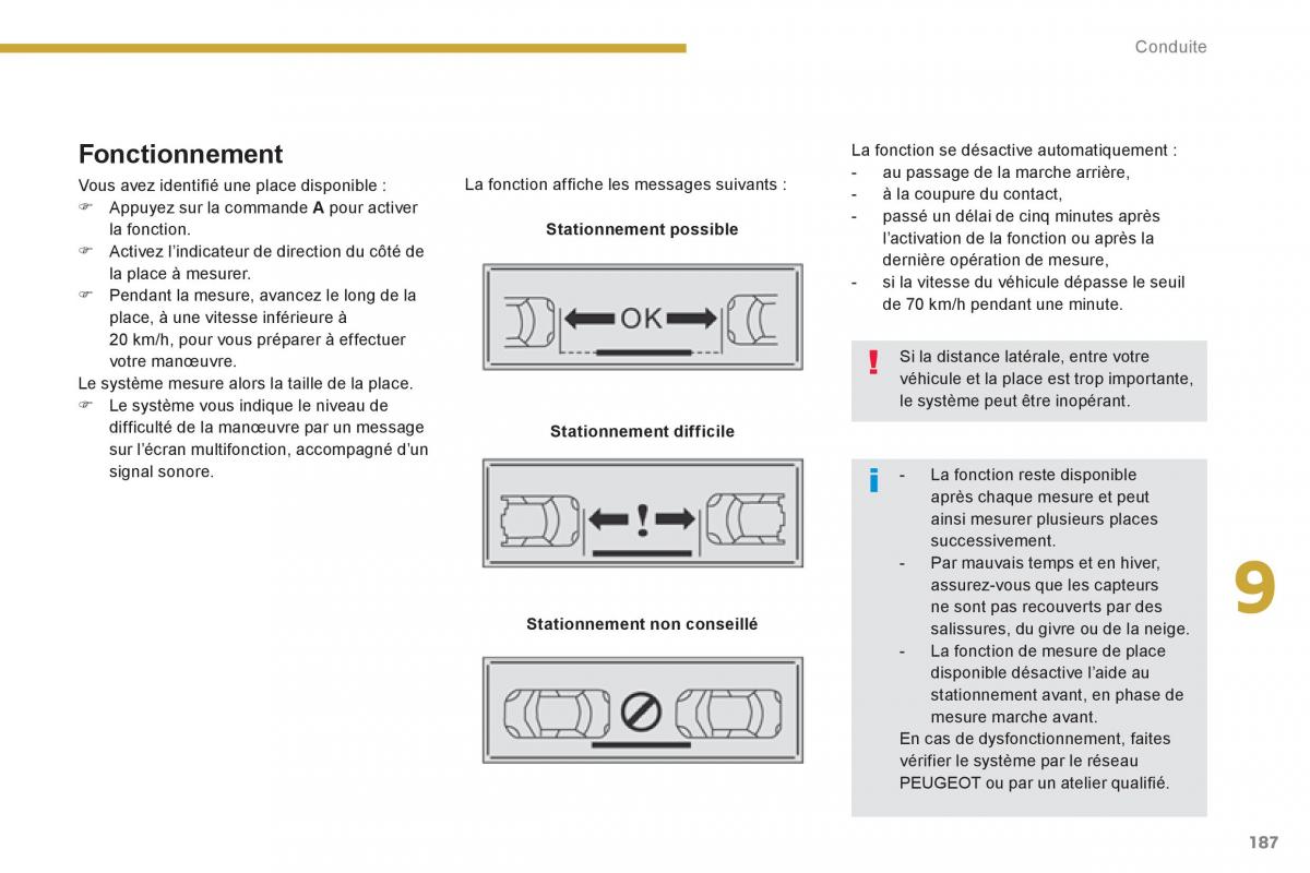 Peugeot 3008 Hybrid manuel du proprietaire / page 189