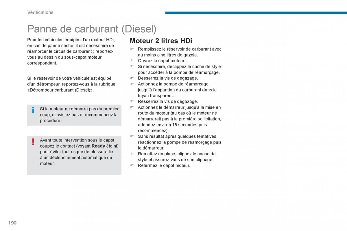 Peugeot 3008 Hybrid manuel du proprietaire / page 192