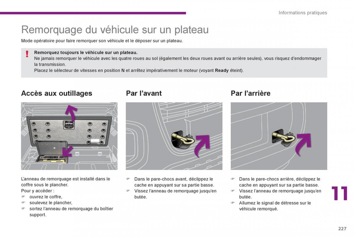 Peugeot 3008 Hybrid manuel du proprietaire / page 229