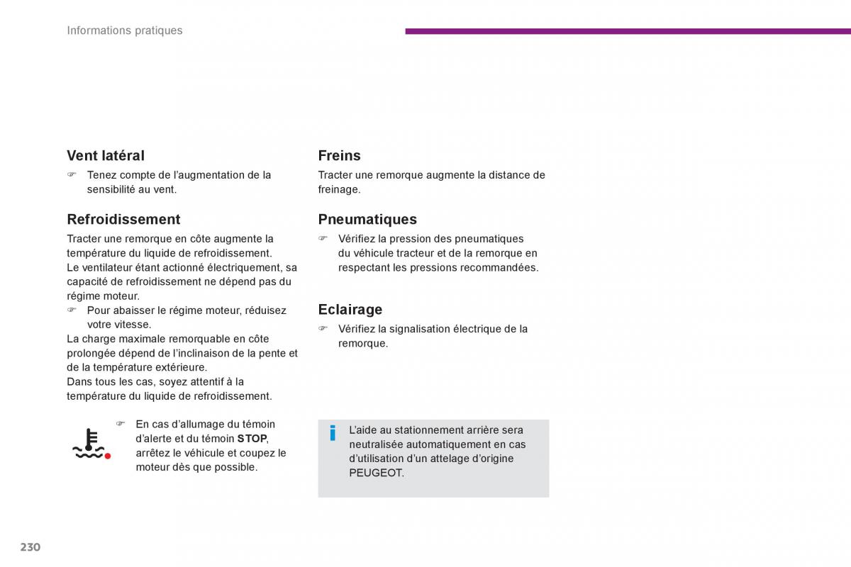 Peugeot 3008 Hybrid manuel du proprietaire / page 232