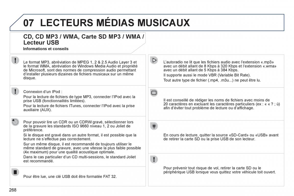 Peugeot 3008 Hybrid manuel du proprietaire / page 270