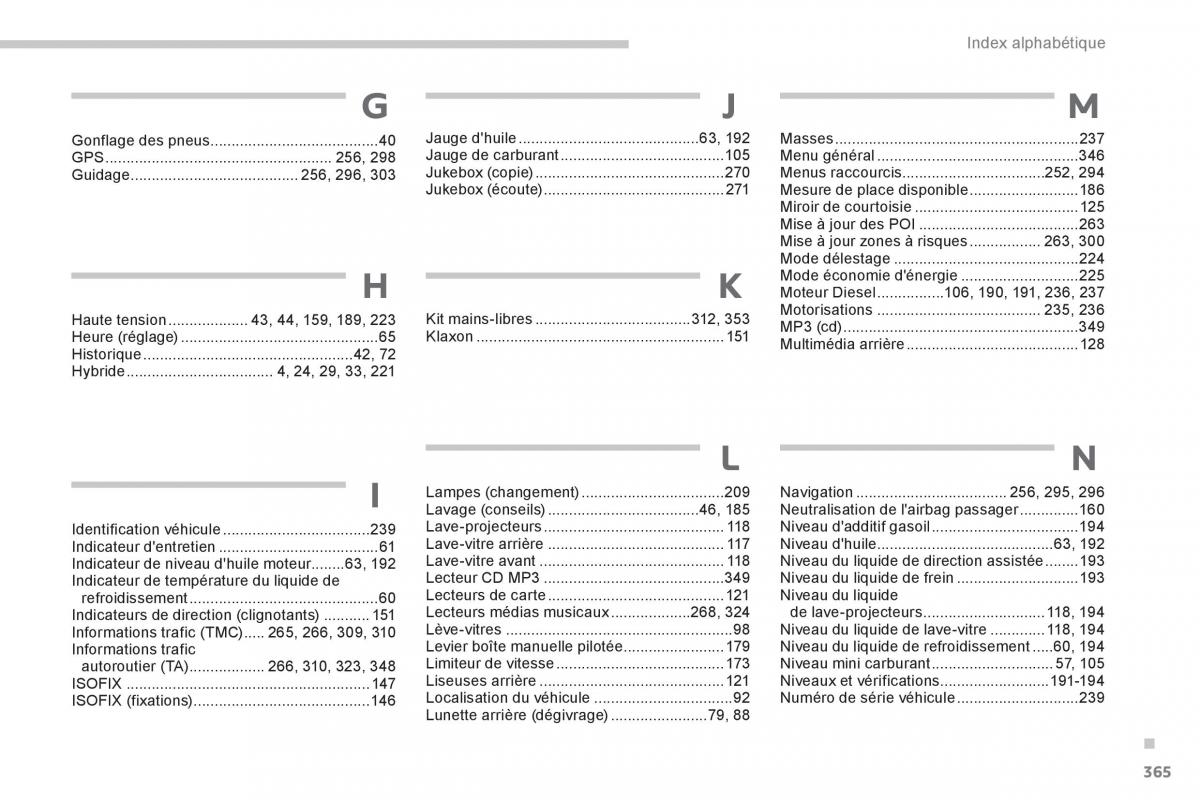 Peugeot 3008 Hybrid manuel du proprietaire / page 367