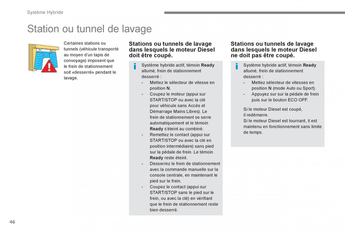 Peugeot 3008 Hybrid manuel du proprietaire / page 48